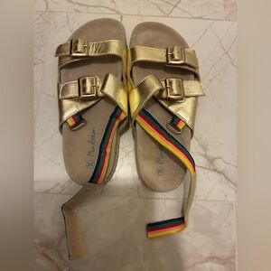 Boden Gold Rainbow Sandals